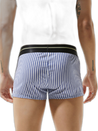 Mens 100% Cotton Striped Loose Home Boxer Shorts