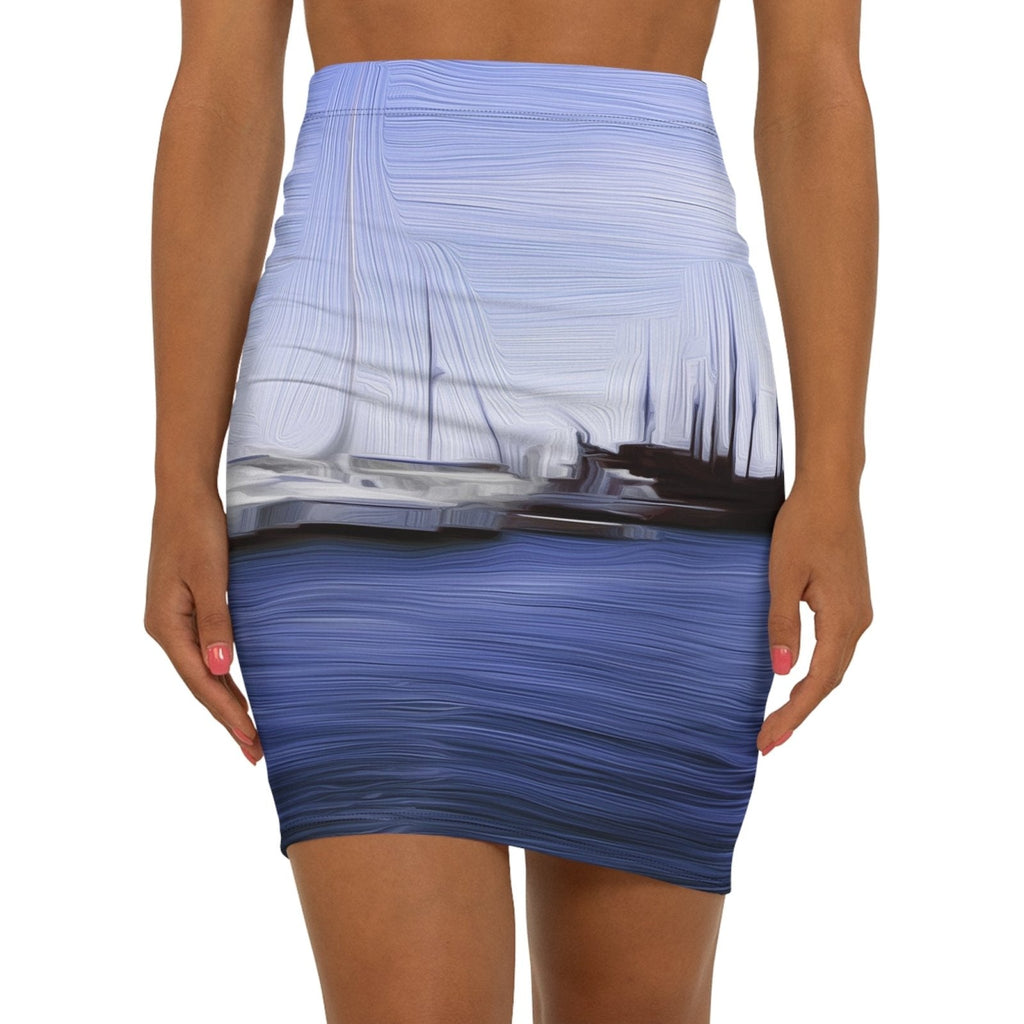 The Sleeping Yachts (at Afternoon) - Womens Pencil Skirt
