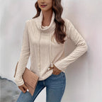 Long Sleeve Hooded Drawstring Pullover Sweater