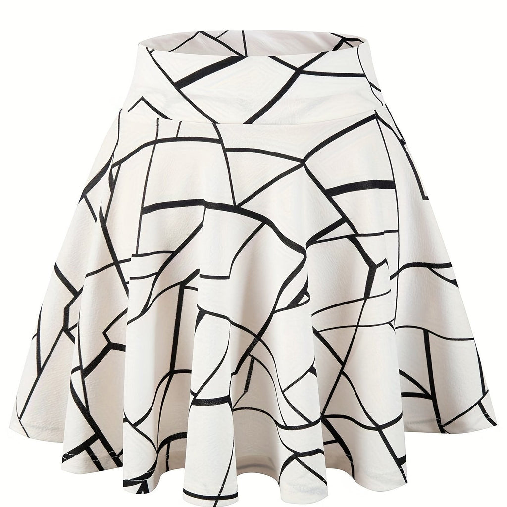 Kpop Polka Dot Print Skater Skirts, Casual Ruffle A Line Versatile Mini Skirts, Women's Clothing