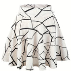 Kpop Polka Dot Print Skater Skirts, Casual Ruffle A Line Versatile Mini Skirts, Women's Clothing