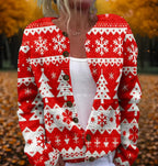 Women's Retro 3D Digital Print Cardigan Sweater Coat