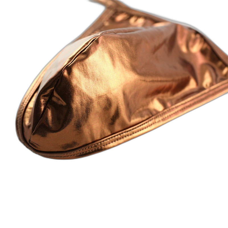 Shiny PU Leather Thong