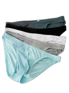3 Pack Men's Mesh Sexy Low Waist Big Pouch Briefs