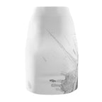 Watercolour Grey Splash - Womens Pencil Skirt