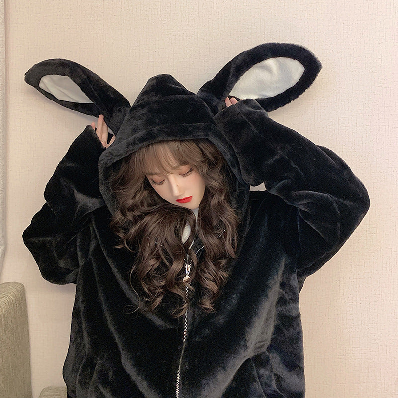 Girly Feeling Thickened Hooded Sweater Women Autumn And Winter