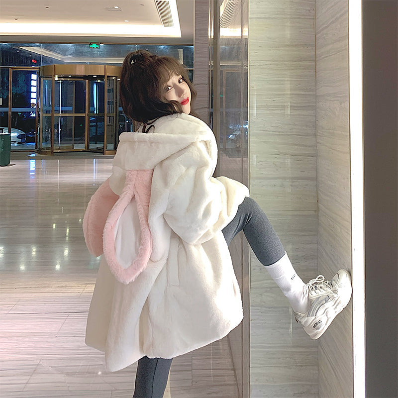 Girly Feeling Thickened Hooded Sweater Women Autumn And Winter