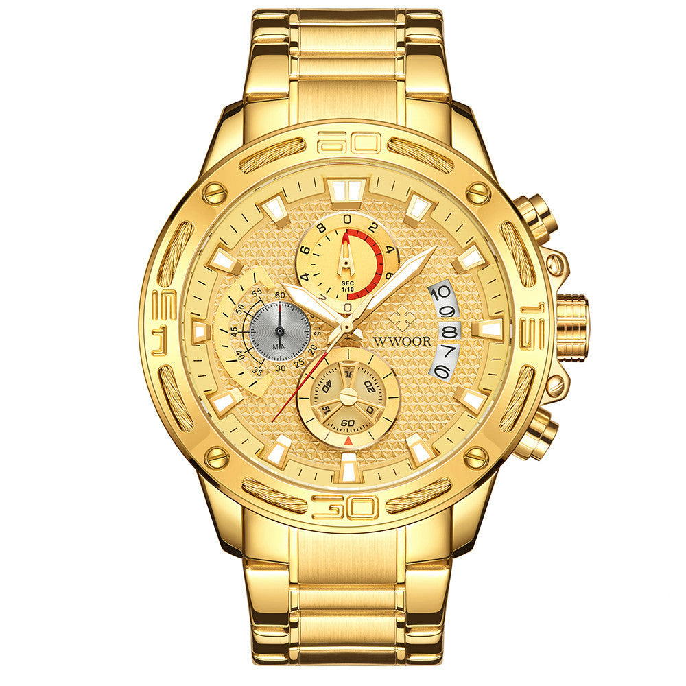 Luxury Gold Stainless Steel Quartz Watch