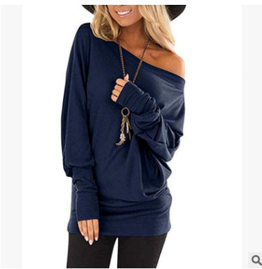Women's Long-Sleeved T-Shirt Outer Solid Color Top