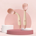 Silicone Spoon for Baby Utensils Set Auxiliary Food Toddler Learn To Eat Training Bendable Soft Fork Infant Children Tableware