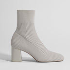 Square Toe All-Match High-Heel Knitted Stretch Sock Boots