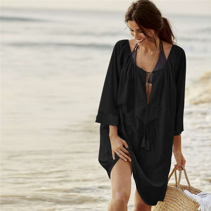 Oversized Loose Bikini Swimsuit Outer Coverall Beach Sunscreen Coverall
