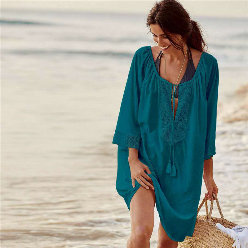 Oversized Loose Bikini Swimsuit Outer Coverall Beach Sunscreen Coverall