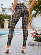 Essnce High Waist Plaid Leggings