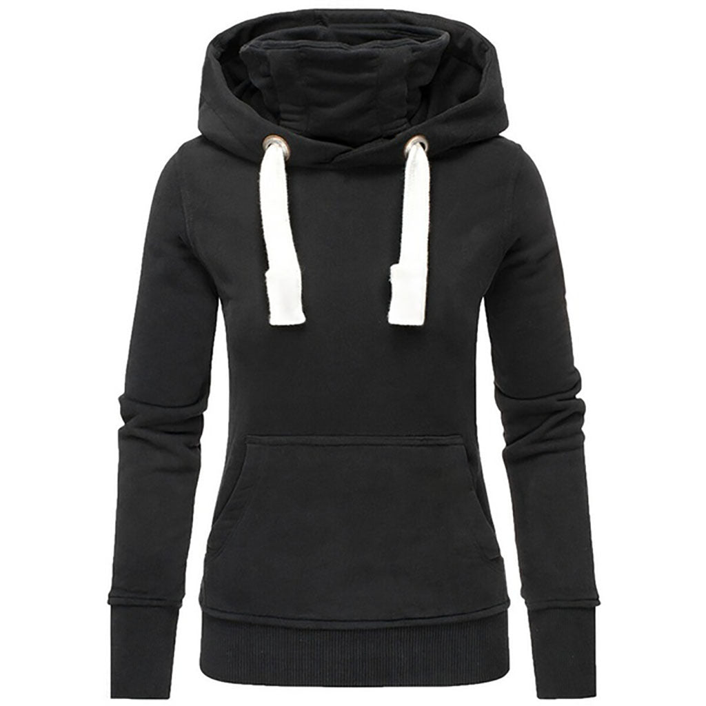Women's Autumn And Winter Fleece Hooded Turtleneck Sweater