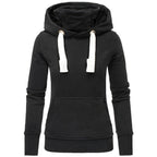 Women's Autumn And Winter Fleece Hooded Turtleneck Sweater