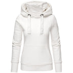 Women's Autumn And Winter Fleece Hooded Turtleneck Sweater