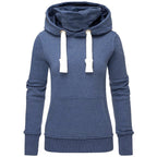 Women's Autumn And Winter Fleece Hooded Turtleneck Sweater