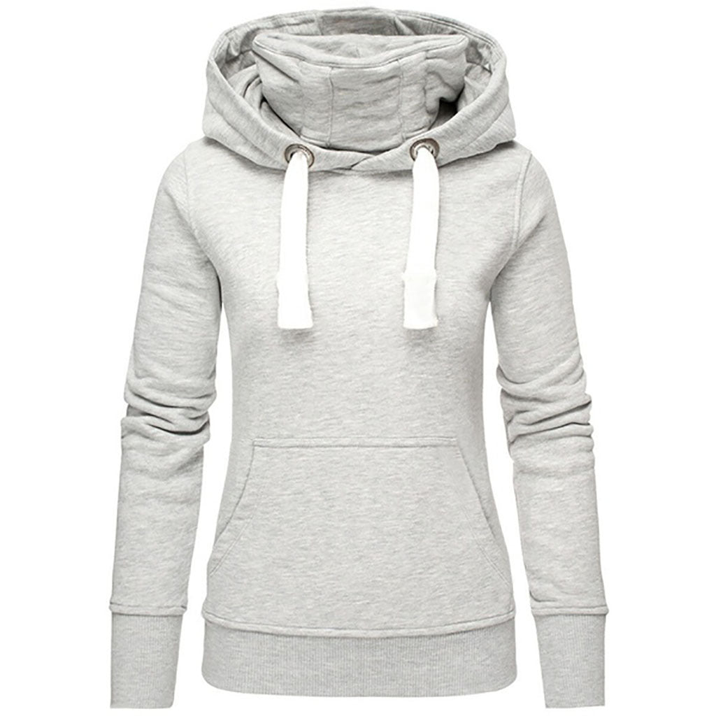Women's Autumn And Winter Fleece Hooded Turtleneck Sweater