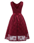 Women’s Sleeveless Lace Dress – Round Neck, Long Elegant Bridesmaid & Evening Gown