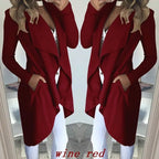 Slim Mid-Length Trench Coat With Large Lapels