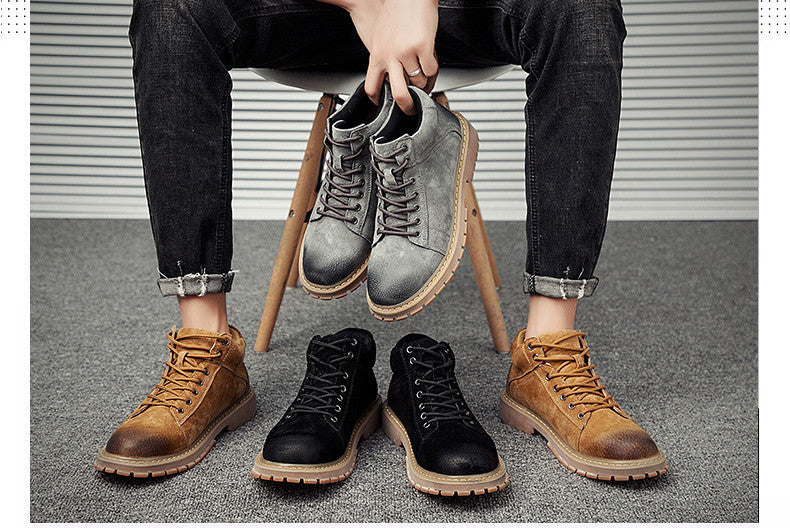 High-top Martin Boots Men's Tooling Trendy Retro Boots High-top Boots Men's Drop Shipping