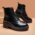 Round toe thick heel and velvet mid-heel Martin boots