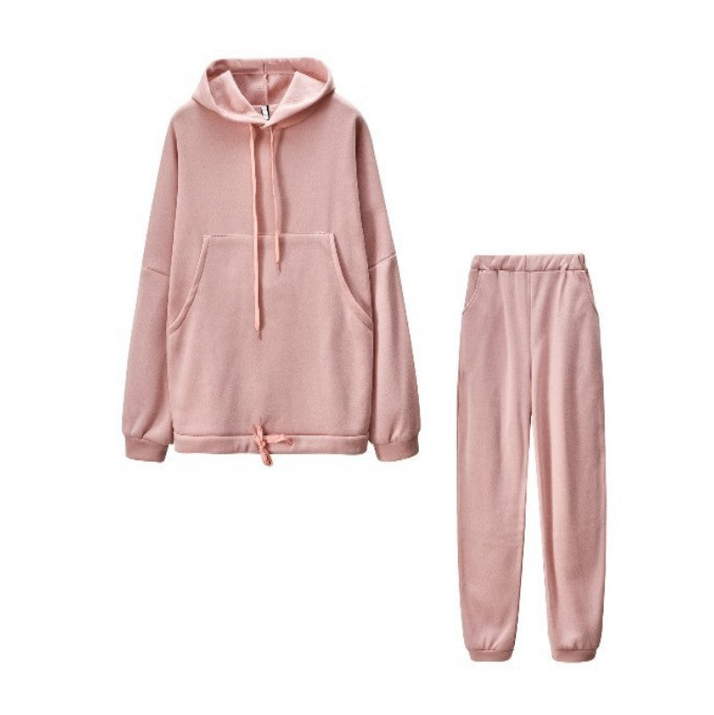 Two-piece solid color sweater with large pockets