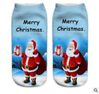 New 3D Printed Christmas Pattern Women's Boat Socks