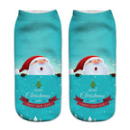 New 3D Printed Christmas Pattern Women's Boat Socks