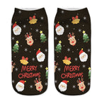New 3D Printed Christmas Pattern Women's Boat Socks
