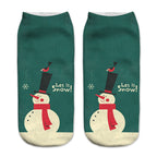 New 3D Printed Christmas Pattern Women's Boat Socks