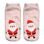New 3D Printed Christmas Pattern Women's Boat Socks