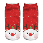 New 3D Printed Christmas Pattern Women's Boat Socks