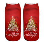 New 3D Printed Christmas Pattern Women's Boat Socks