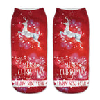 New 3D Printed Christmas Pattern Women's Boat Socks