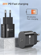 PD20W Mobile Phone Charger 9V-2.2A Type-c Interface 20W Fast Charge Charging Head
