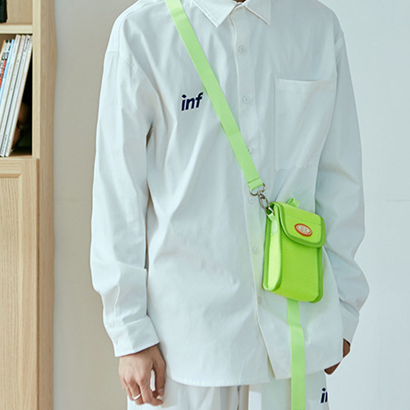 Ribbon Stitching Mesh One-shoulder Messenger Mobile Phone Bag