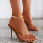 Fashion Cross-border Large Size 42 Female High Heel Sandals And Slippers High Heels