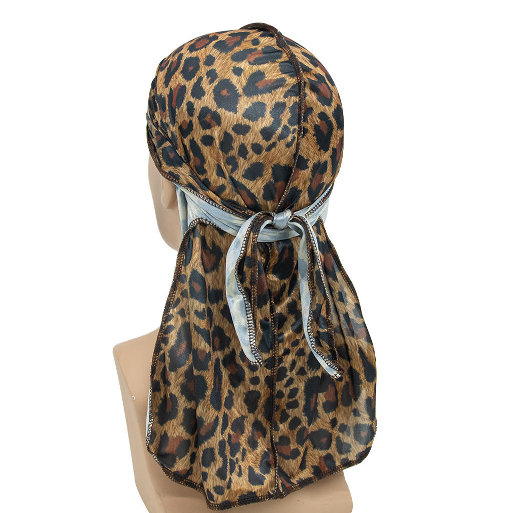 Velvet Leopard Long Tail Pirate Hat