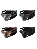 2-pack Men's Snake Print Hollow Briefs
