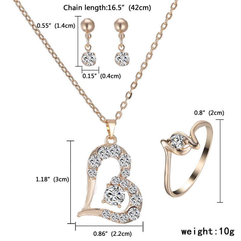 Heart Pendant Jewellery Set