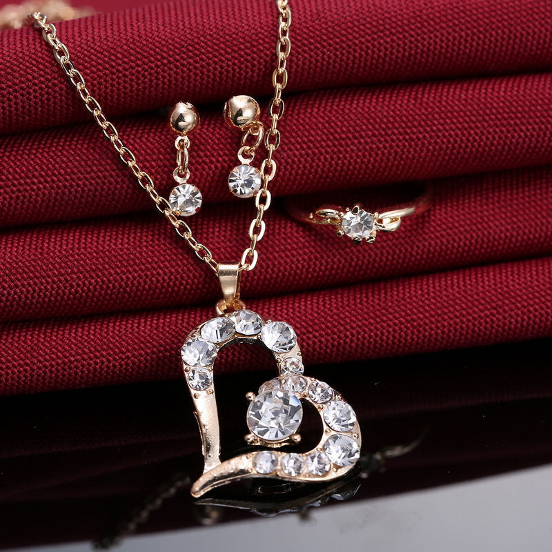 Heart Pendant Jewellery Set