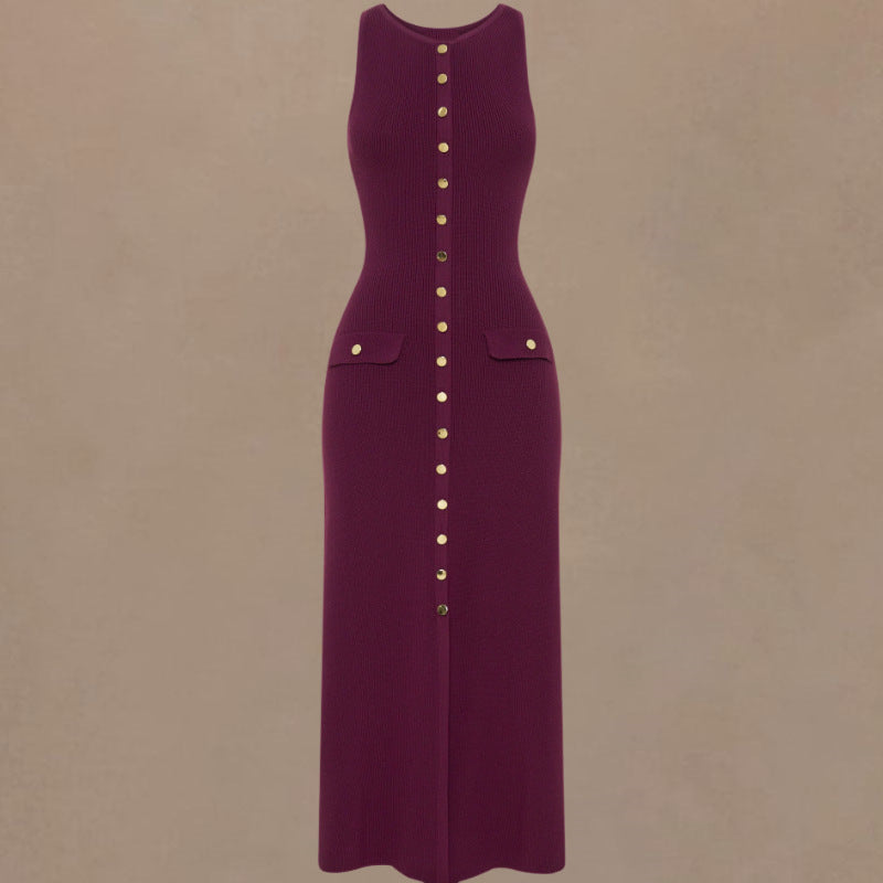 Knitted Elegant Sleeveless Dress For Women