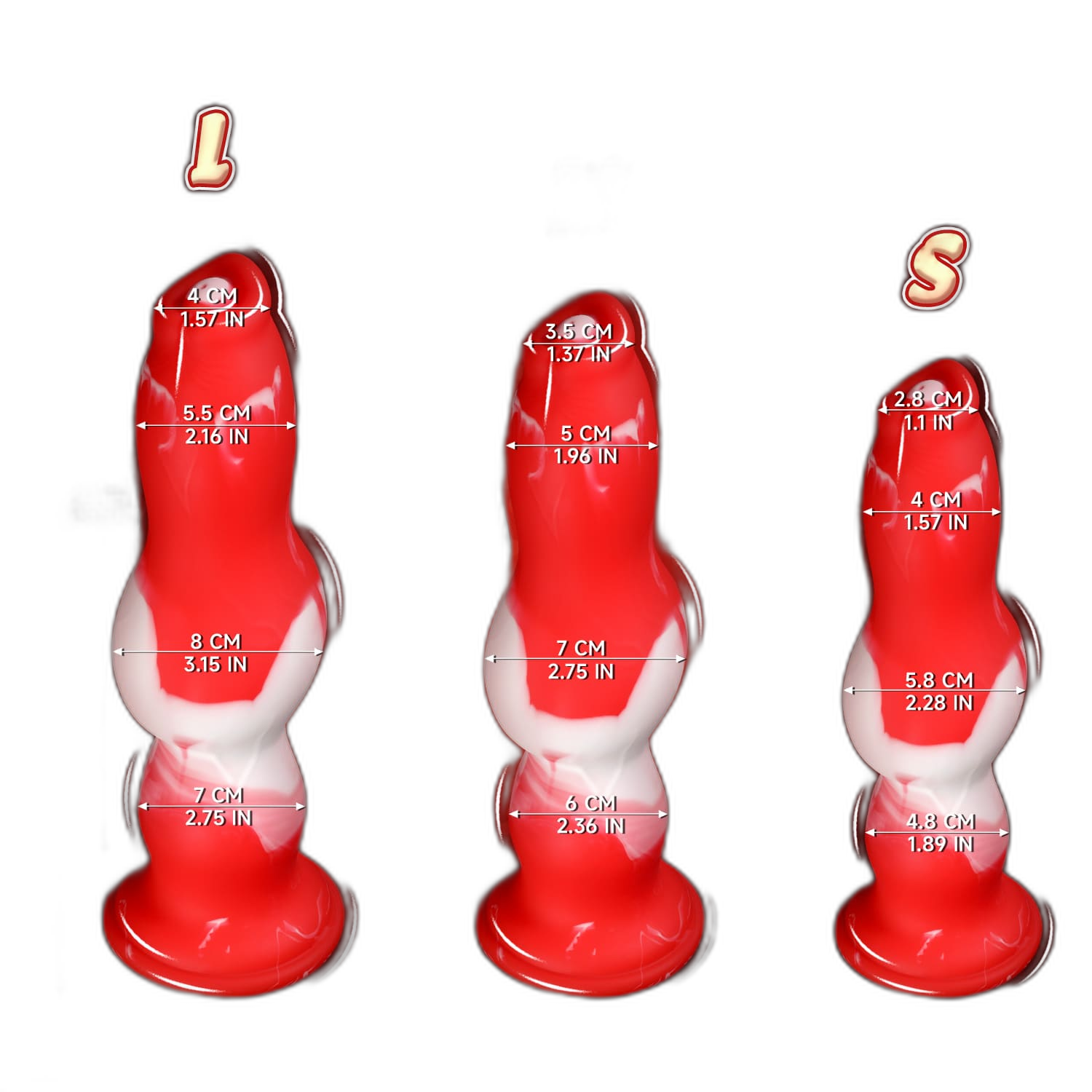 Peppermint Fury - Knot Dildo - Kanis Dildo - Butt Plug - 3 Sizes