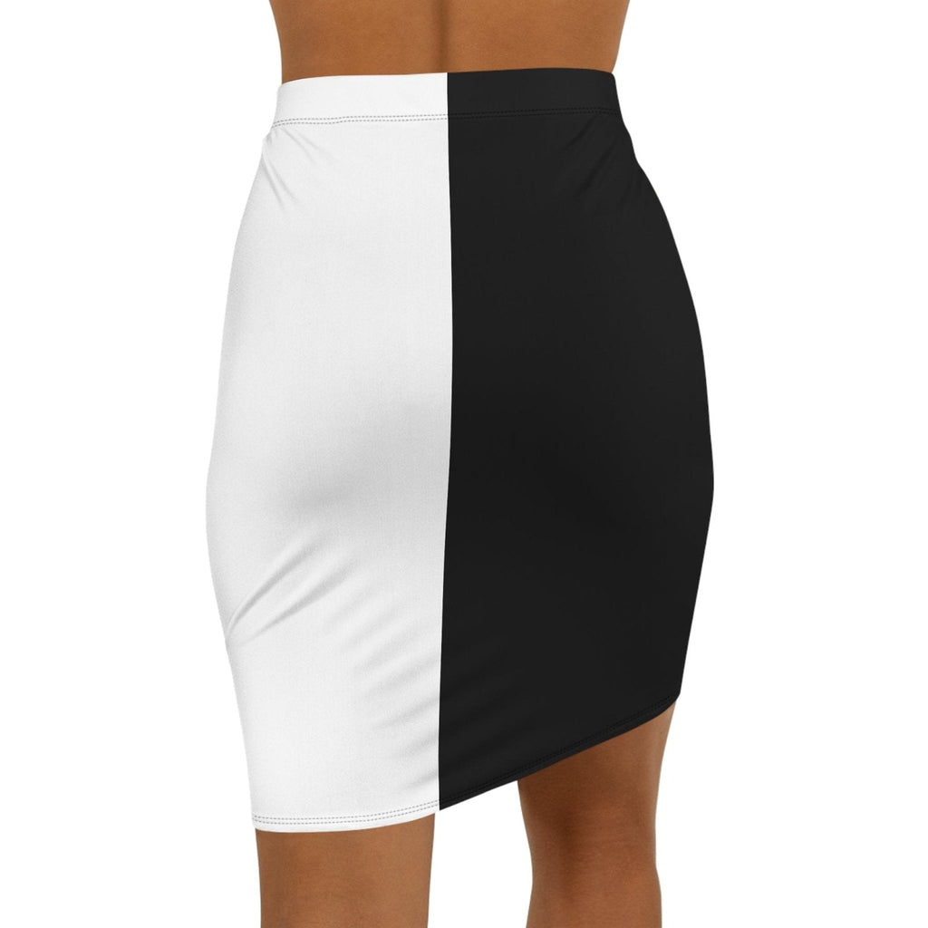 Half Black Half White - Womens Pencil Skirt