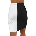 Half Black Half White - Womens Pencil Skirt