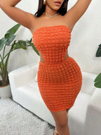 SXY Cut Out Waist Tube Bodycon Dress