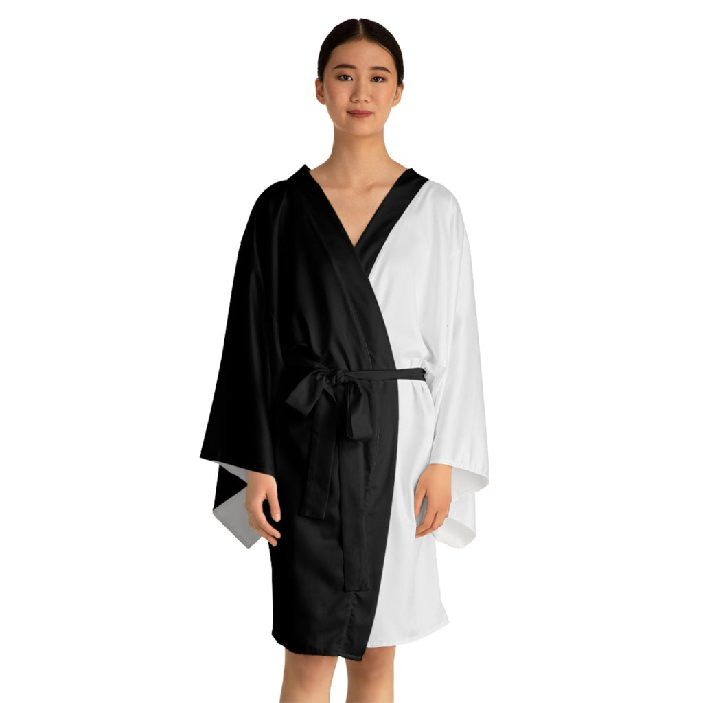 Half Black Half White - Womens Kimono Robe
