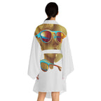 Retro Cool White - Womens Kimono Robe